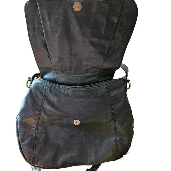 Matt & Nat Vegan Leather Braided Strap  Crossbody Shoulder Bag Navy Blue. - Picture 6 of 13